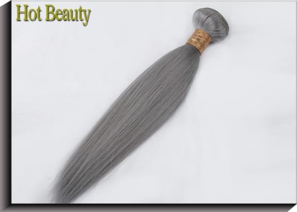 Silver Grey 100% Virgin Human Hair Extensions Double Machine Weft No Tangling
