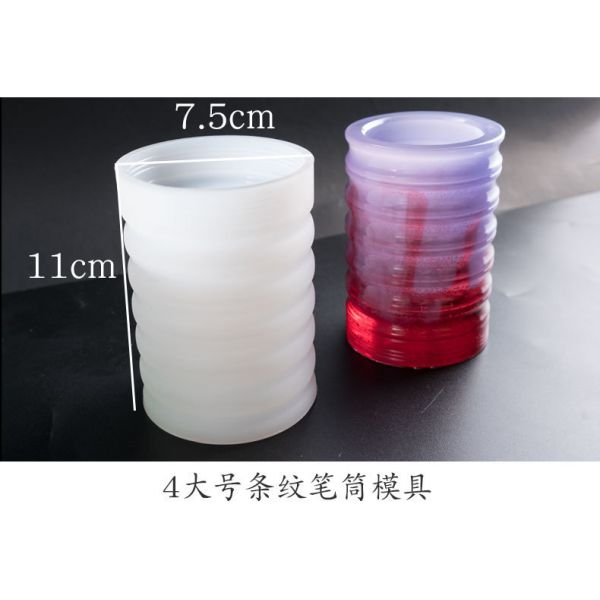 Large pen holder cylindrical square multi specification table mold patterned pen holder silicone mold