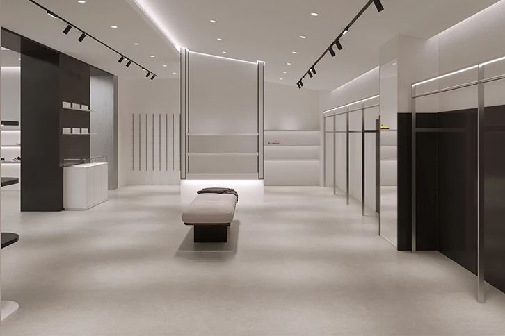 Modern Black White Minimal Casual Shoe Shop Layout Design