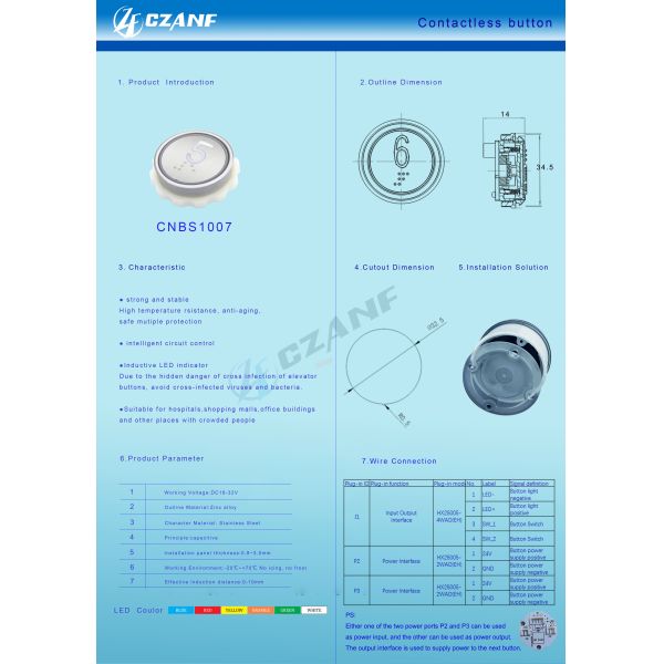 Elevator Spare Parts Round Non Touch Elevator Sensor Button Touchless Button for Elevator Lift Cop Lop