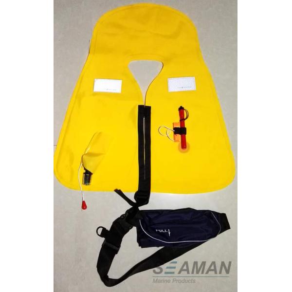 Marine Inflatable Life Jackets 150N Auto / Manual Start Navy Blue Inflatable Waist Belt