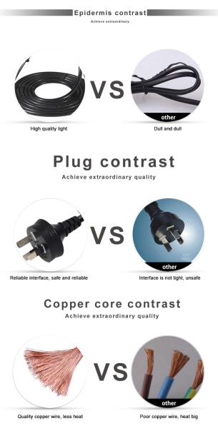 Australia 3 Pin Plug to IEC C19 Power Cord 6ft PVC Jacket
