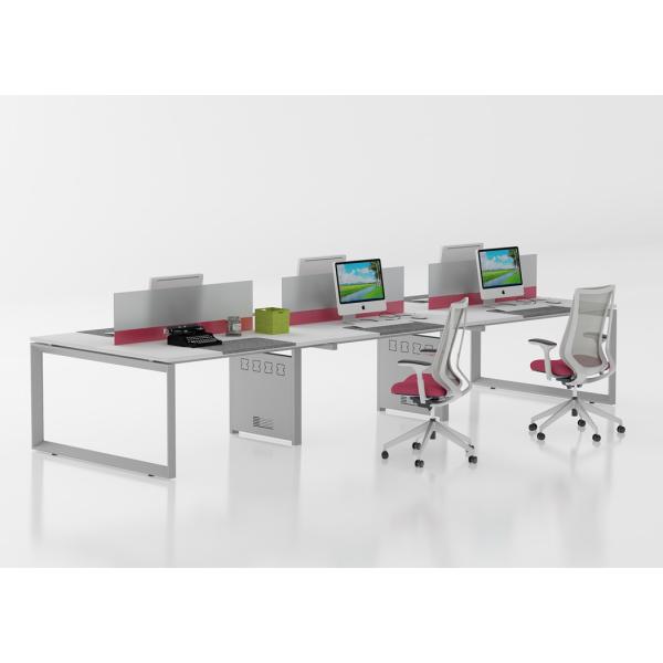 6 Person Office Workstation Desk , Modular Office Partition Table OEM / ODM