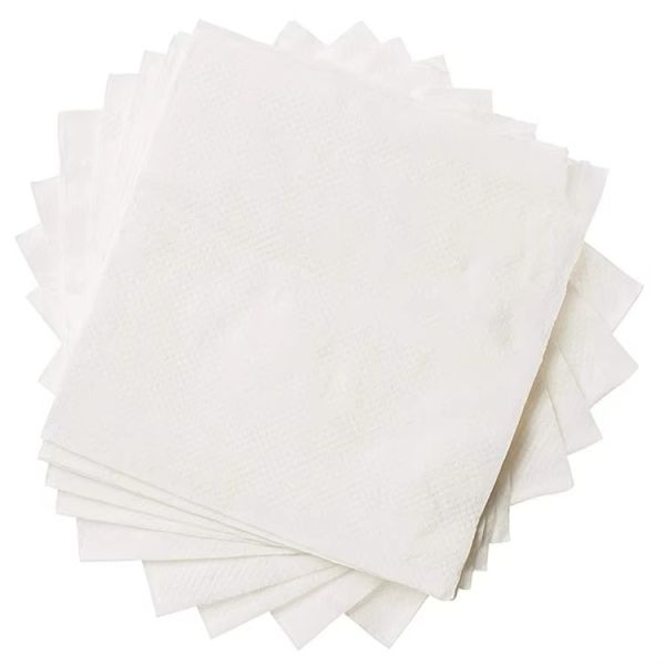 Custom Restaurant Napkins 3-Ply Virgin Wood Pulp Facial Tissue Paper with Logo Printed Bag Style for Hotel Bar Cafe Use