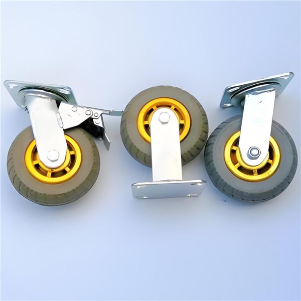 High Strength Scaffolding Castors with Total Lock Brake and Zinc Plated Finish for Construction Platforms