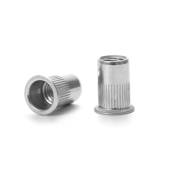 Precision Countersunk Head Knurled Rivet Nuts Zinc Plated Stainless Steel Material