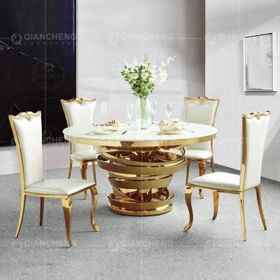 As mesas de jantar modernas do diâmetro 160x77cm SS do círculo fixaram a parte superior branca do MDF