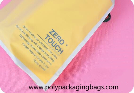 Towel Packing Frosted CPE PE Plastic Drawstring Bags For Travel