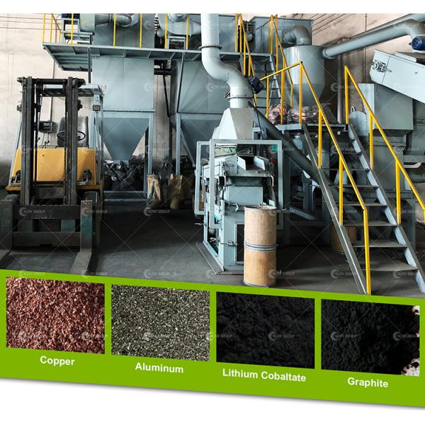 Передовая линия переработки материала из литийных батарей из автомобильных батарей