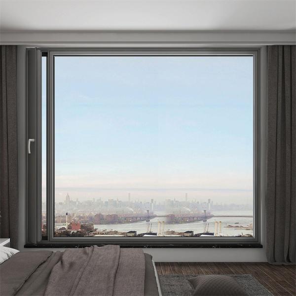 80mm Seamless Welded Thermal Break Aluminum Casement Glass Windows For Folding Screen