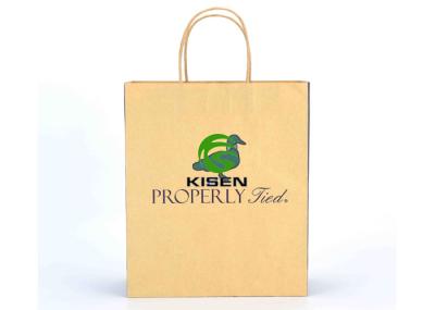 Twisted Handle Custom Paper Bags With Logo , Brown Paper Grocery Bags Offset Printing