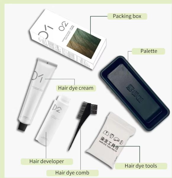 OEM Home Hair Dye Cream Kit Raw Material Ammonia Free with Oxidant Cream Permanent Hair Dye