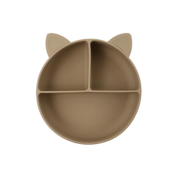 Grade Alimentar Silicone Bebê Gato Dividido Placa de Alimentação Taça Cartoon Fox pratos Sucção