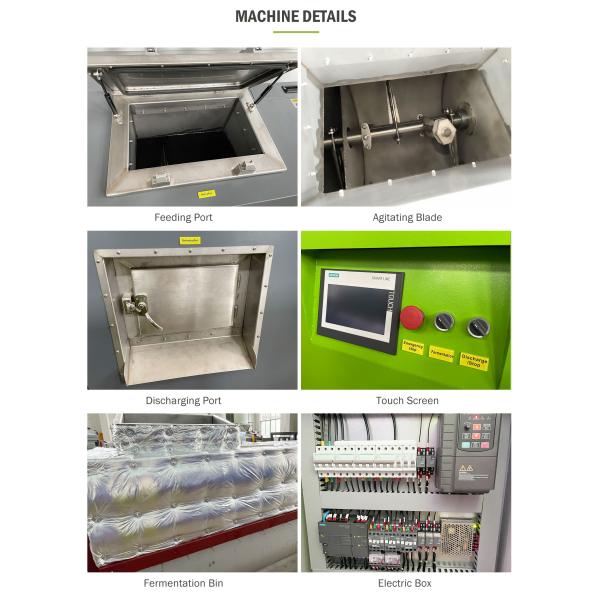 Eco Friendly 500KG/D Organic Waste Composting Machine 24H Food Waste To Fertilizer