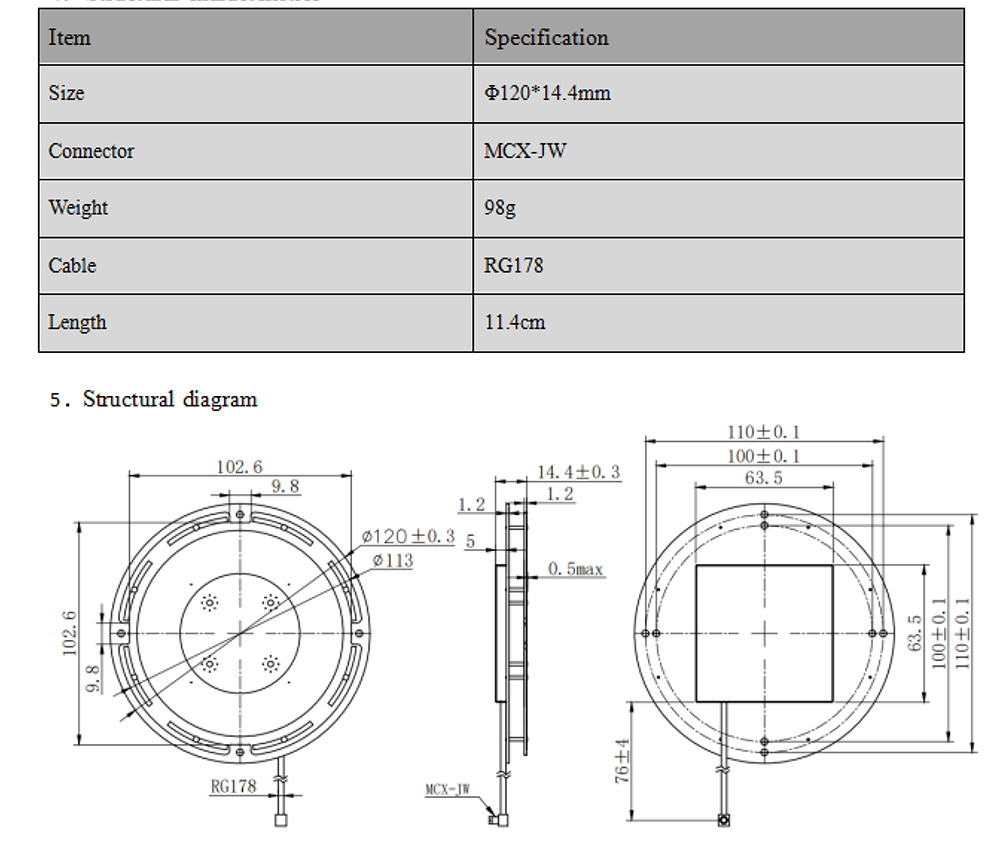 GNSS Built In Measurement Antenna Full Star Full Frequency Beidou GPS Surveying HT-T393