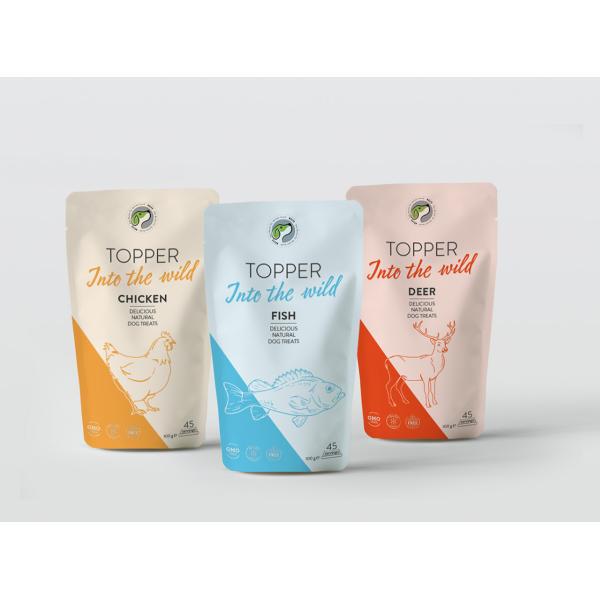 корм для домашних животных 130microns 100g стоит вверх упаковывая сумка с молнией