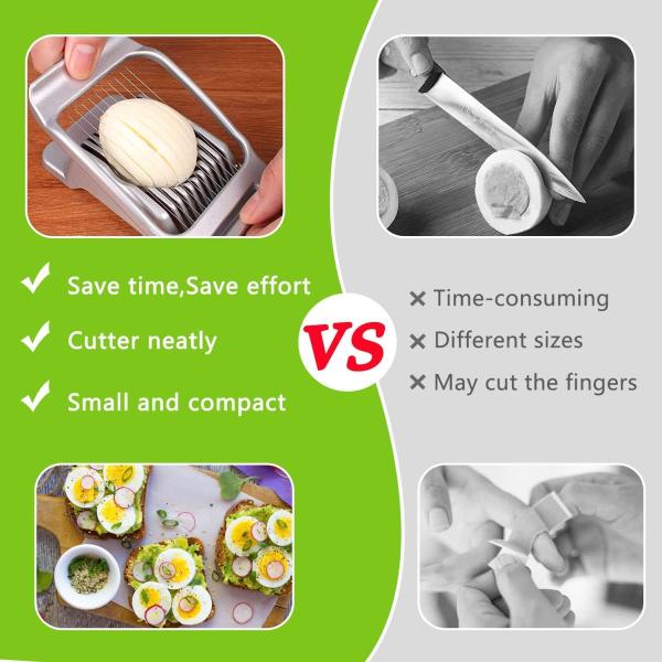 Stainless Steel Egg Slicer for Perfectly Sliced Boiled Eggs and Juicy Strawberries