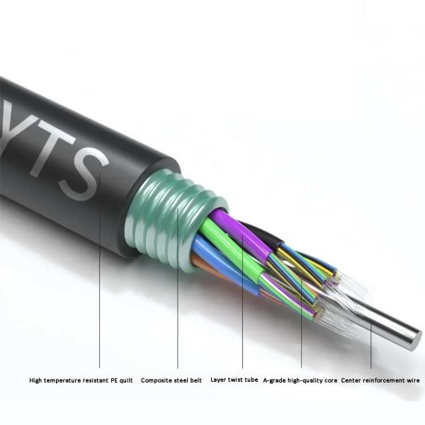 Loose Tube 8 Core Armoured Fiber Optic Cable PVC 10 KN Tensile Strength
