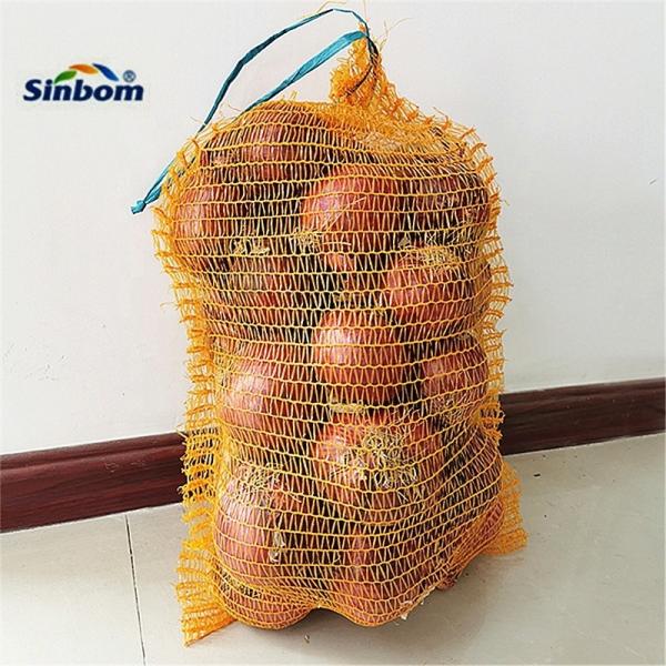 Fruit HDPE Plastic Polypropylene Onion Raschel Sacks PP Leno Mesh Bags Customized Logo