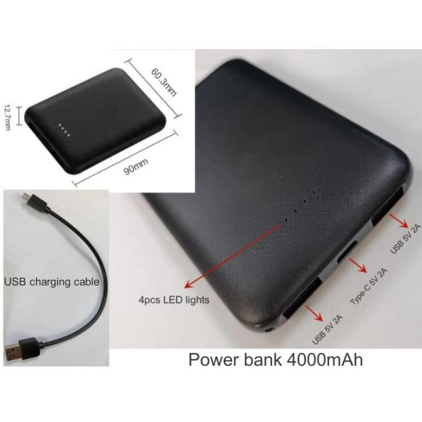 Mini Faster Powerbank 4000mAh 5V 2A Palm-Size Super Slim Battery Power Bank