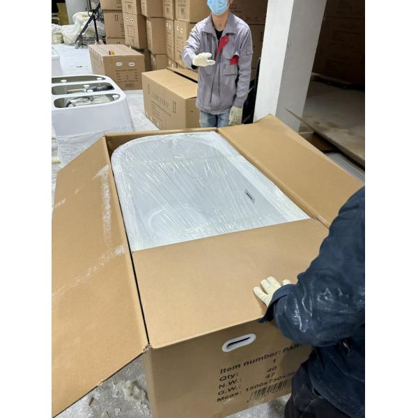 Wall Side Pure Acrylic Freestanding Bathtub Narrow Rim Border Initial Payment Within 1
