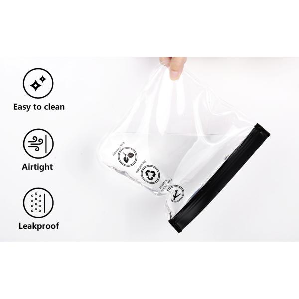 Quart Size Zipper Bags- Triple-sealed Seam Leakproof Clear Cosmetic Bag for Liquids & Makeup- Portable Travel Size