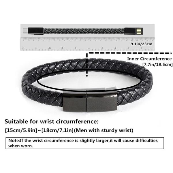 Зарядные кабели браслета размера SH20 2.4A 1meters PU кожаные мини