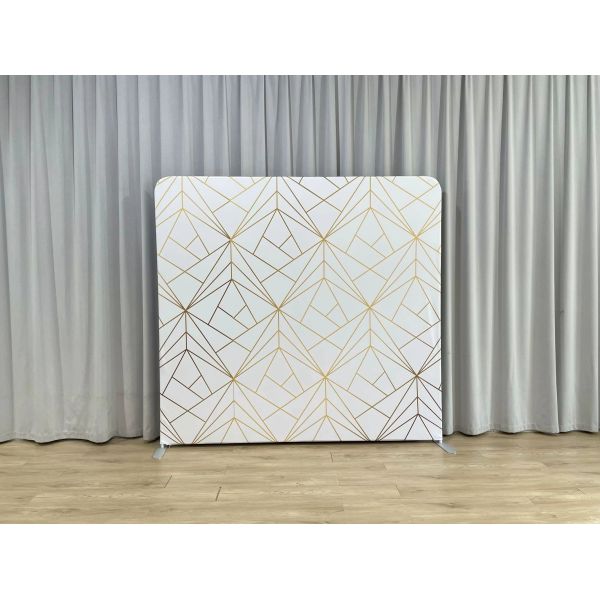 8x8ft Gold Geometric Pillowcase Backdrops Stands Tension Fabric Display Stand
