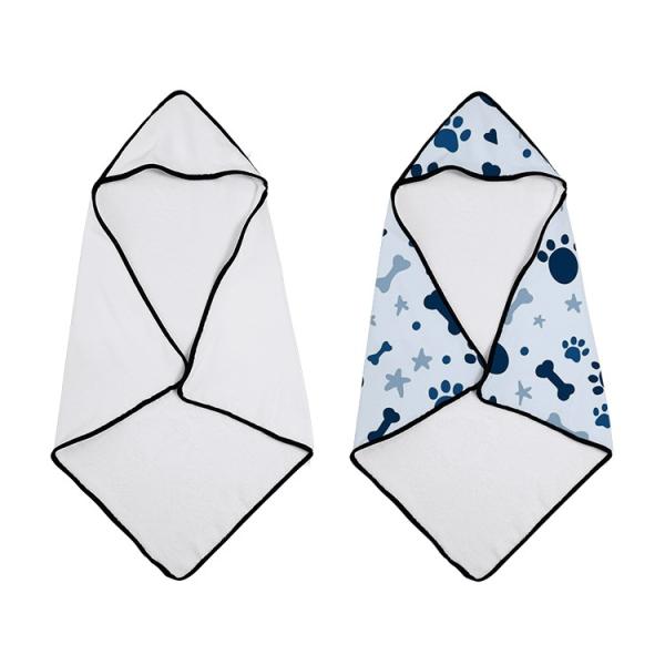 Custom 30x30 Inch blank Baby Toddler Hooded Towel Super Soft 100% Polyester Plush Sublimation Blanket For Children Reusable