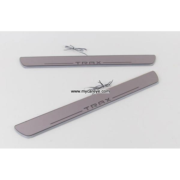 Holden Trax Car accessory stainless steel scuff plate door sill plate lights LED