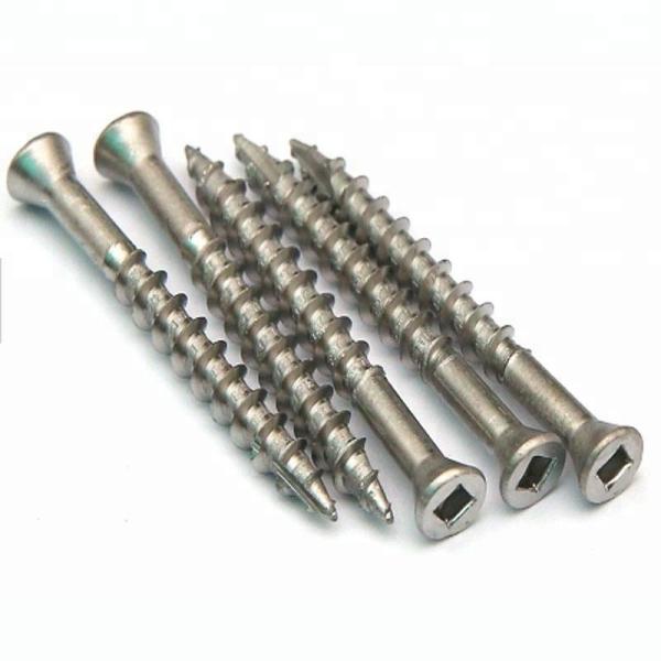 Stainless Steel Square Drive Flat Head Wood Screws Stainless Steel 17 Auger Point Screws