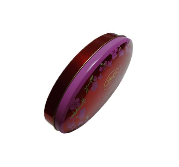 Ellipse Shape Small Chocolate Gift Boxes Tinplate Material For Food Packaging
