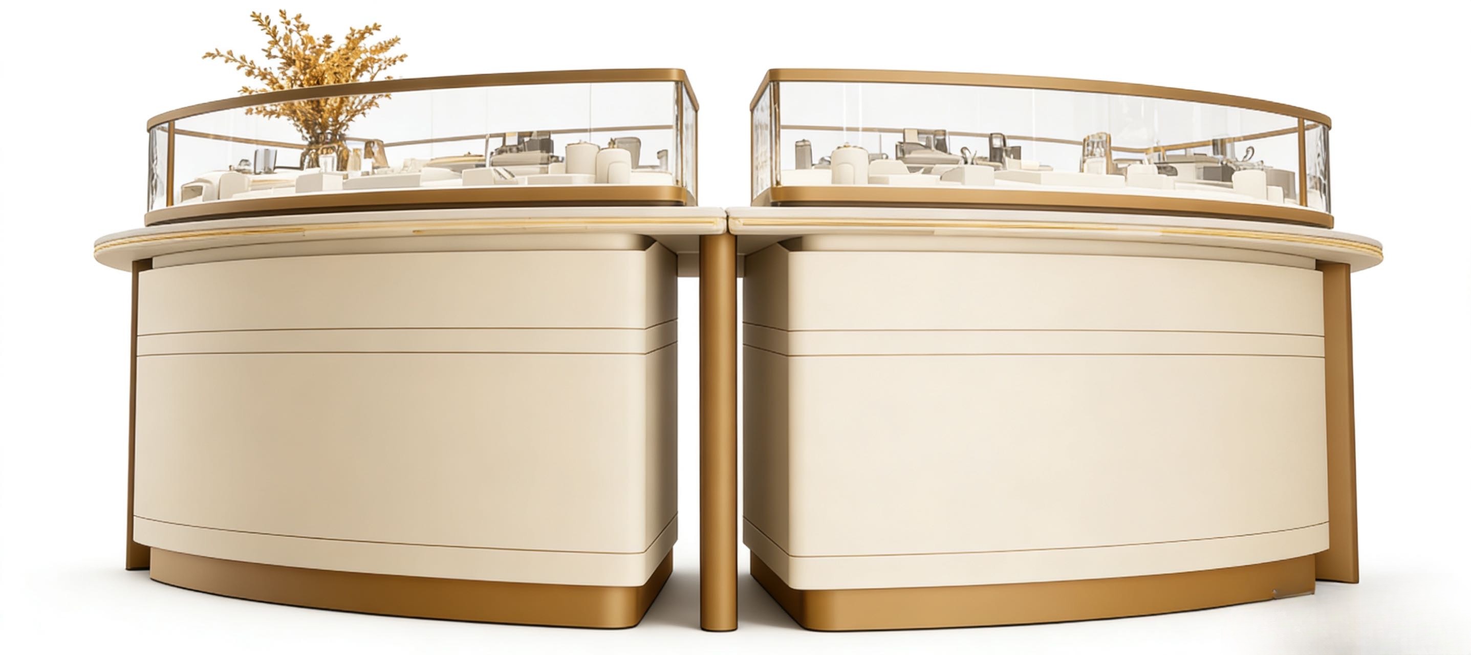 Modern Dust-Proof Jewelry Display Cabinet with Adjustable Glass Shelves and Customizable Design