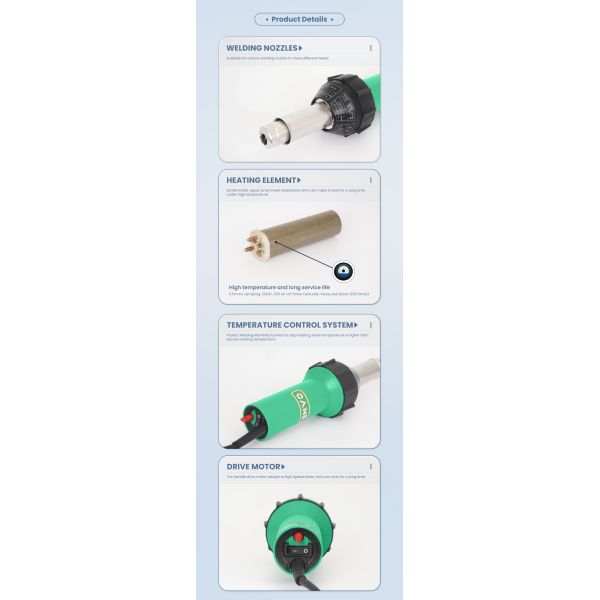 Hot Air Welder CX1600S With Various Nozzle Options