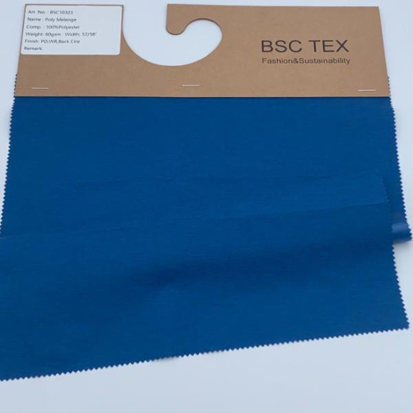 30D 60gsm Puffer Jacket Fabric Cation  Lightweight Polyester Melange Fiber Proof