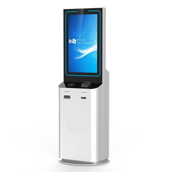 32 Inch Touch Screen Payment Kiosk With Cash Acceptor Cash Change Payment Support Credit Card Reader