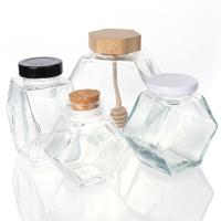 100 ml 220 ml frascos hexagonais de vidro com tampa