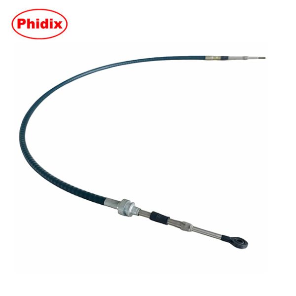 Push-Pull Control Cable Assembly With Adjustable Junction And Rod End Fittings