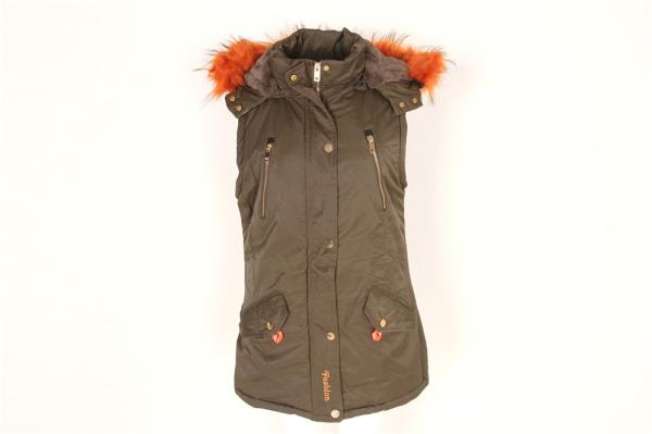 Casual Olive Black Ladies Utility Gilet Vest Long Padded Sleeveless Gilet
