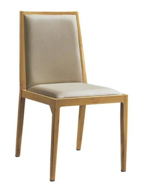 black PU wood imitation square tube aluminium restaurant chair