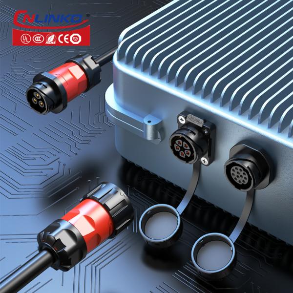 Cnlinko YM Series M20 Plastic Quick Bayonet 4 Pin Circular Power Connector with Dustproof Cover Design