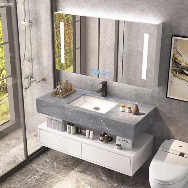 Solid Wood Bathroom Vanity Cabinets Furniture European Modern Minimalist With Single Sink