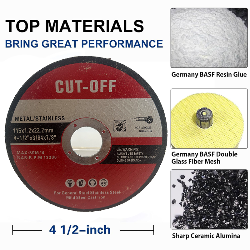 Ultrathin Die Grinder Cut Off Wheel Disc Fiberglass Reinforced 4.5 Inch For Grinder Metal Cutting