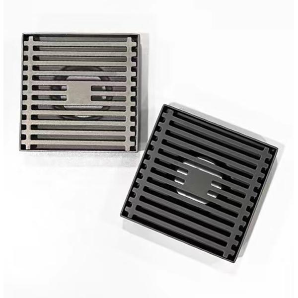 4 Inch Bathroom Floor Drain Stainless Steel With Matte Black Matte Grey Color