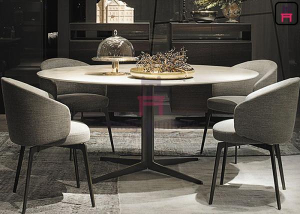 Polyurethane Foam Upholstered Dining Chair H75cm With Armrests