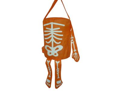 Personalized Orange Body Bone Nylon Storage Bags With 1 Side Printing For Children