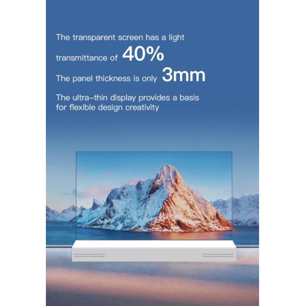 Powerful 55 Inch Clear OLED Screen for Precise Image Display for Stage Elevators Retail Stores Shopping Malls Wayfinding