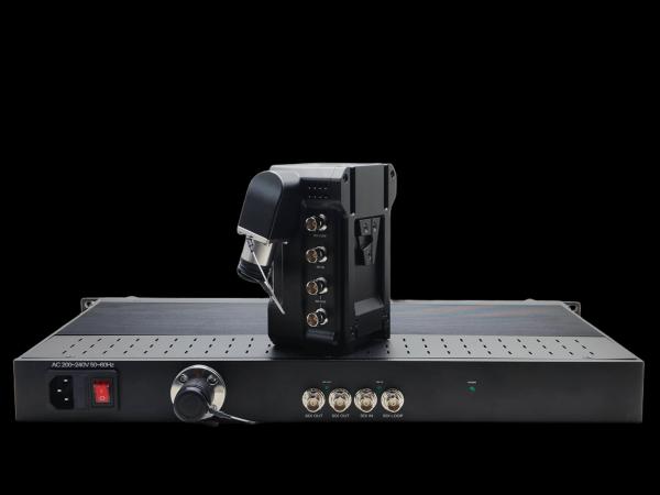 V-mount 12G SDI Fiber Optic Box with PGM