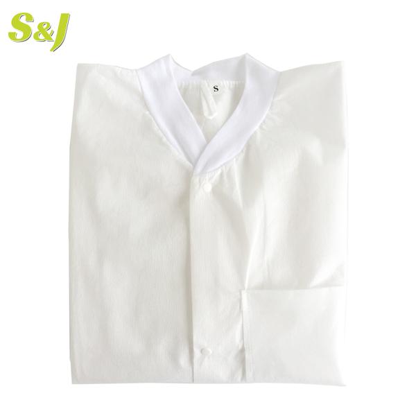 Three Pockets Disposable Lab Coats White Pink Purple Laboratory Lab Coat