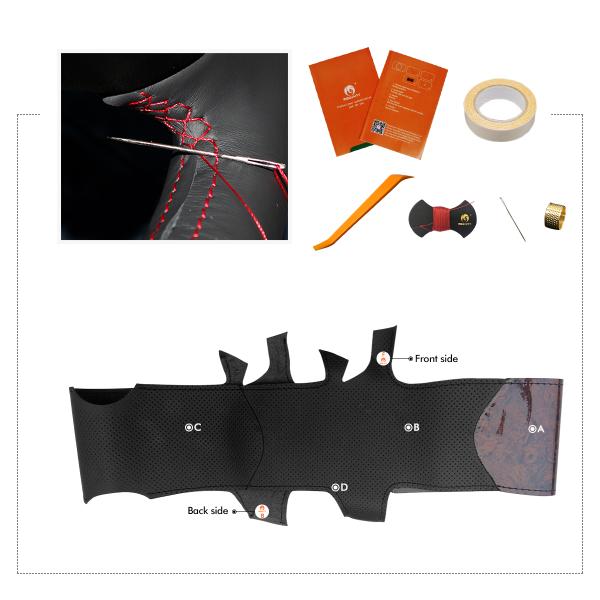 Hand Sewing Steering Wheel Cover Wrap for Golf 7 Sportsvan SV Polo 5 6 Jetta UP 2013-2021